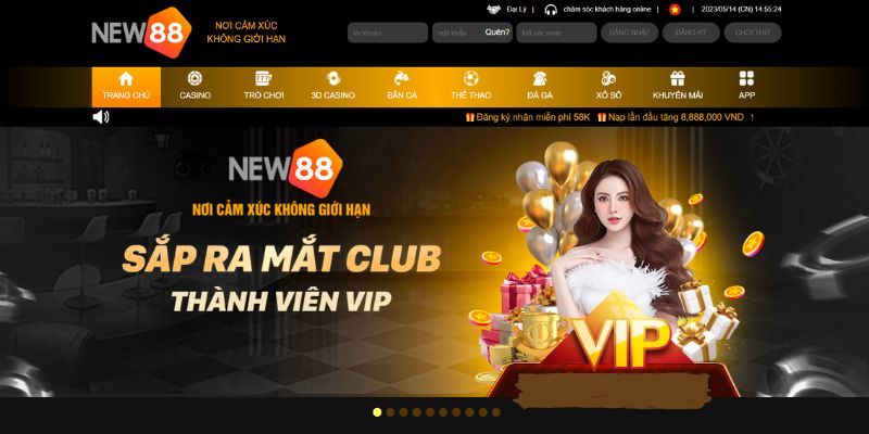 Chiêm ngưỡng giao diện new88 đặc sắc